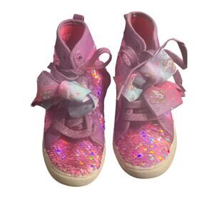 Jojo Siwa sequin sparkle shoes with unicorn bows